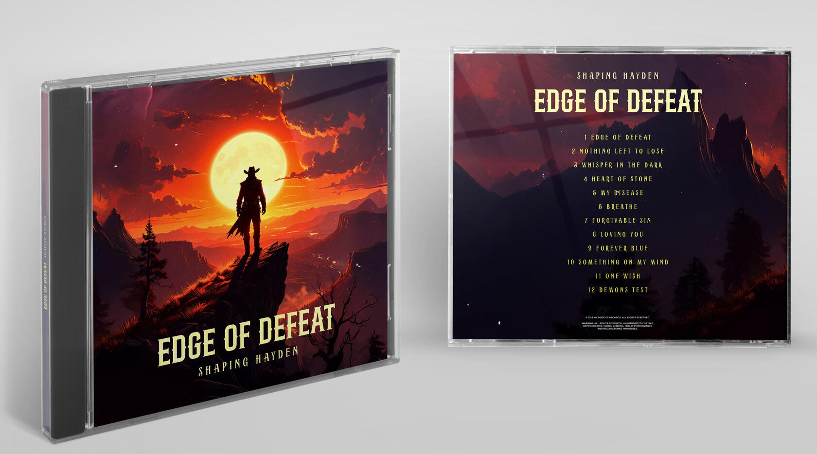 Shaping Hayden Physical CD for EDGE OF DEFEAT album showing front and back jewelled cases